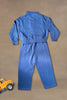 One Friday Kids Girls Blue Solid  Sweatshirt With Trouser