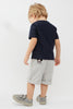 One Friday Baby Boys Navy Blue Texture Printed T-Shirt - One Friday World