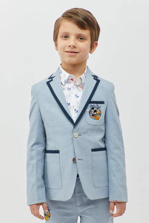 One Friday Blue Mickey Print Blazer - One Friday World