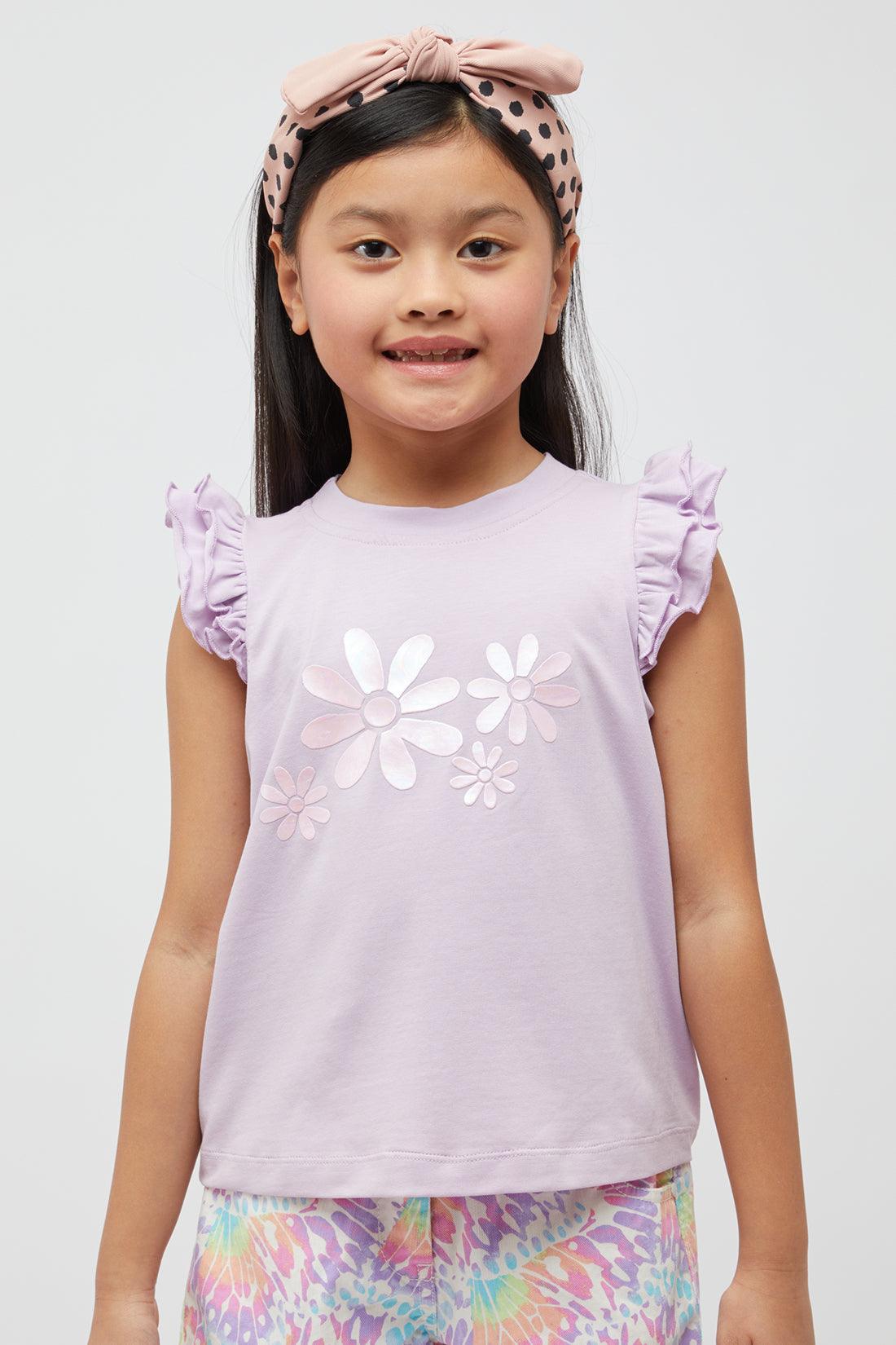 One Friday Lilac Flower Top - One Friday World