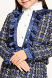 One Friday Houndstooth Elegance Navy Jacket