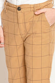 One Friday Beige Checks Trouser - One Friday World