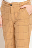 One Friday Beige Checks Trouser - One Friday World