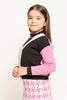 One Friday Kids Girls Pink Abstract Knitted Sweater