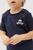 One Friday Baby Boys Navy Blue Mickey Printed Cotton T-Shirt