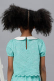 One Friday Girls Mint Lace Fabric Peter Pan Collar Top