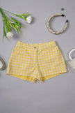 One Friday Girls Lemon Check Hot Shorts - One Friday World