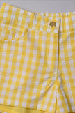 One Friday Girls Lemon Check Hot Shorts - One Friday World