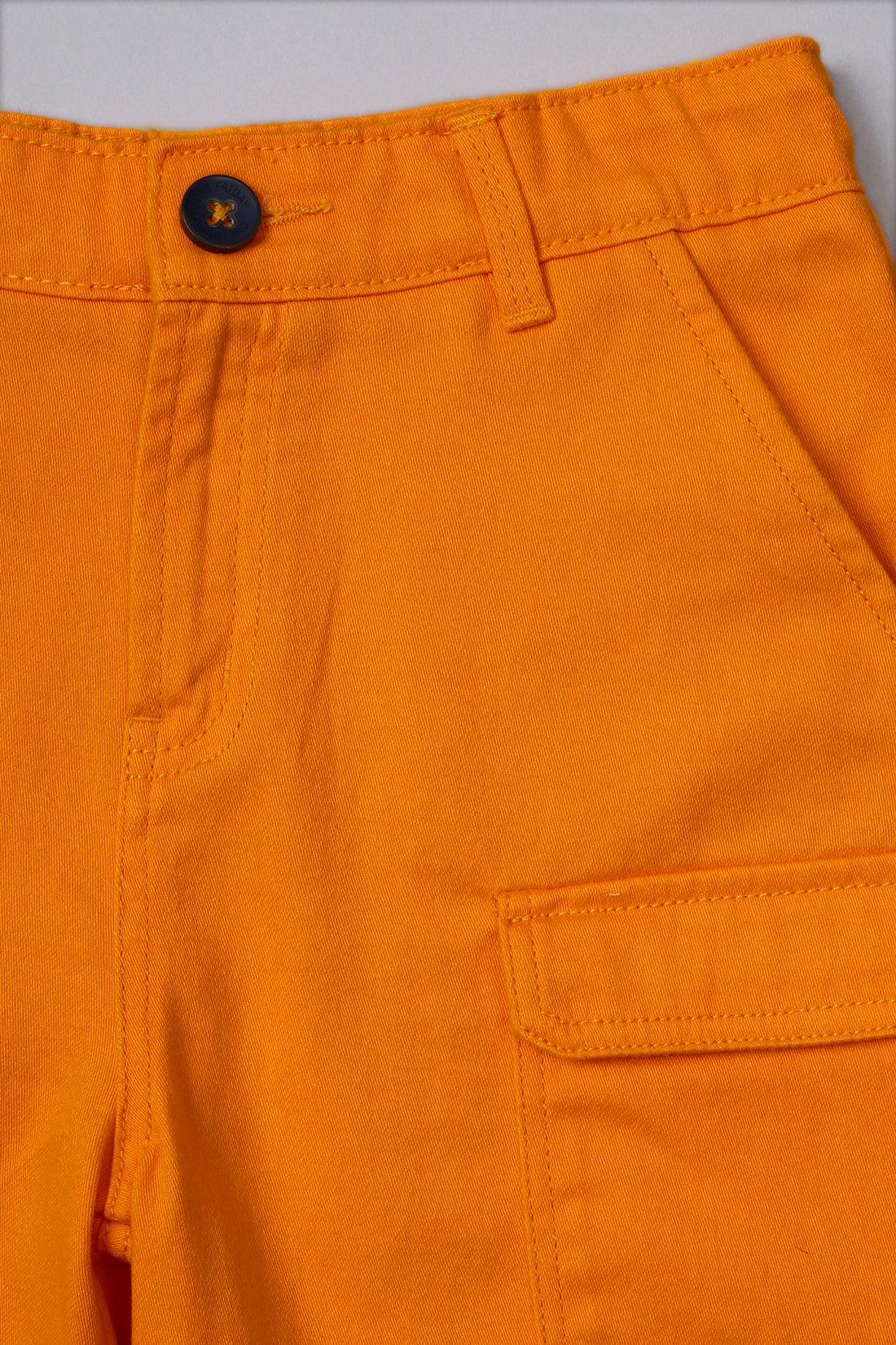 One Friday Kids Boys Orange Shorts with cargo pockets - One Friday World