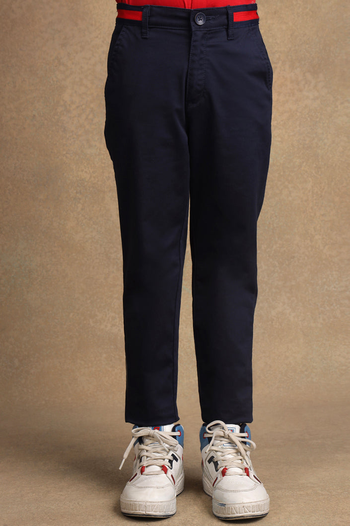 One Friday Kids Boys Navy Blue Regular fit Trouser