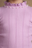 One Friday Kids Girls Lilac Solid Jumper