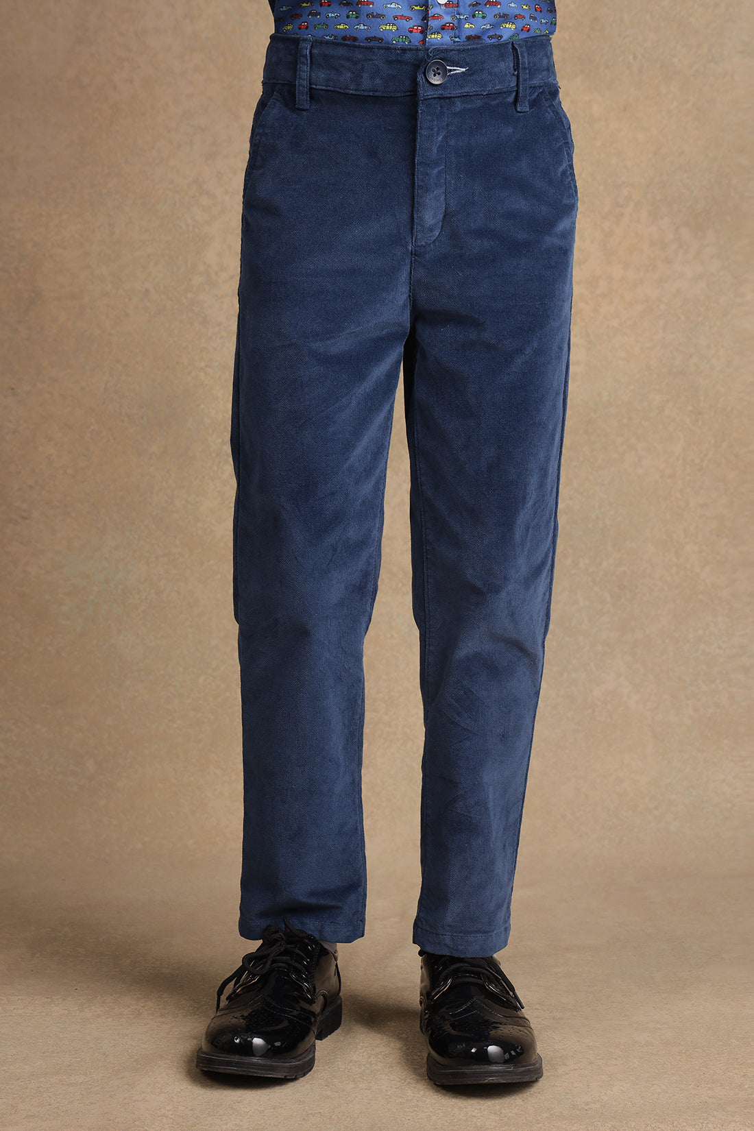 One Friday Kids Boys Navy Blue Straight Fit Trouser