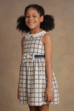 One Friday Kids Girls Beige Checks Dress