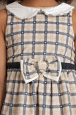 One Friday Kids Girls Beige Checks Dress