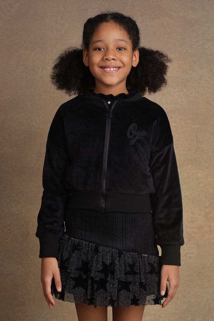 One Friday Kids Girls Black Crop Jacket