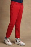 One Friday Kids Boys Red Solid Trouser