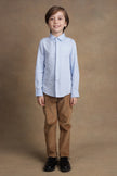 One Friday Kids Boys Lite Blue Full sleeves Shirt with Bow