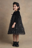 One Friday Kids Girls Black Glitter Heart W Sequence Dress