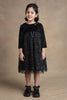 One Friday Kids Girls Black Sequinned Net Party Dress