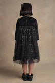 One Friday Kids Girls Black Glitter Heart W Sequence Dress