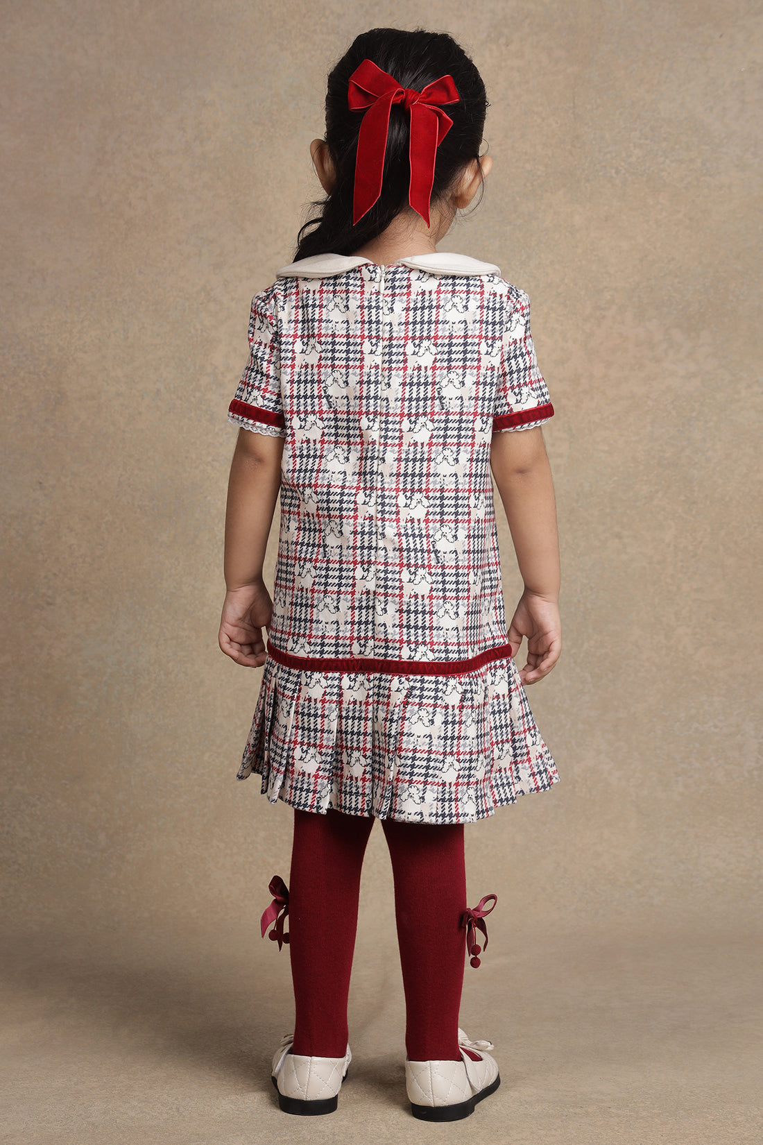 One Friday Baby Girls Red Checks Dress