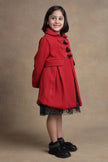 One Friday Kids Girls Cherry Red Overcoat