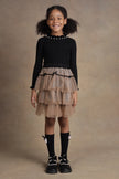 One Friday Kids Girls Beige Lace Skirt