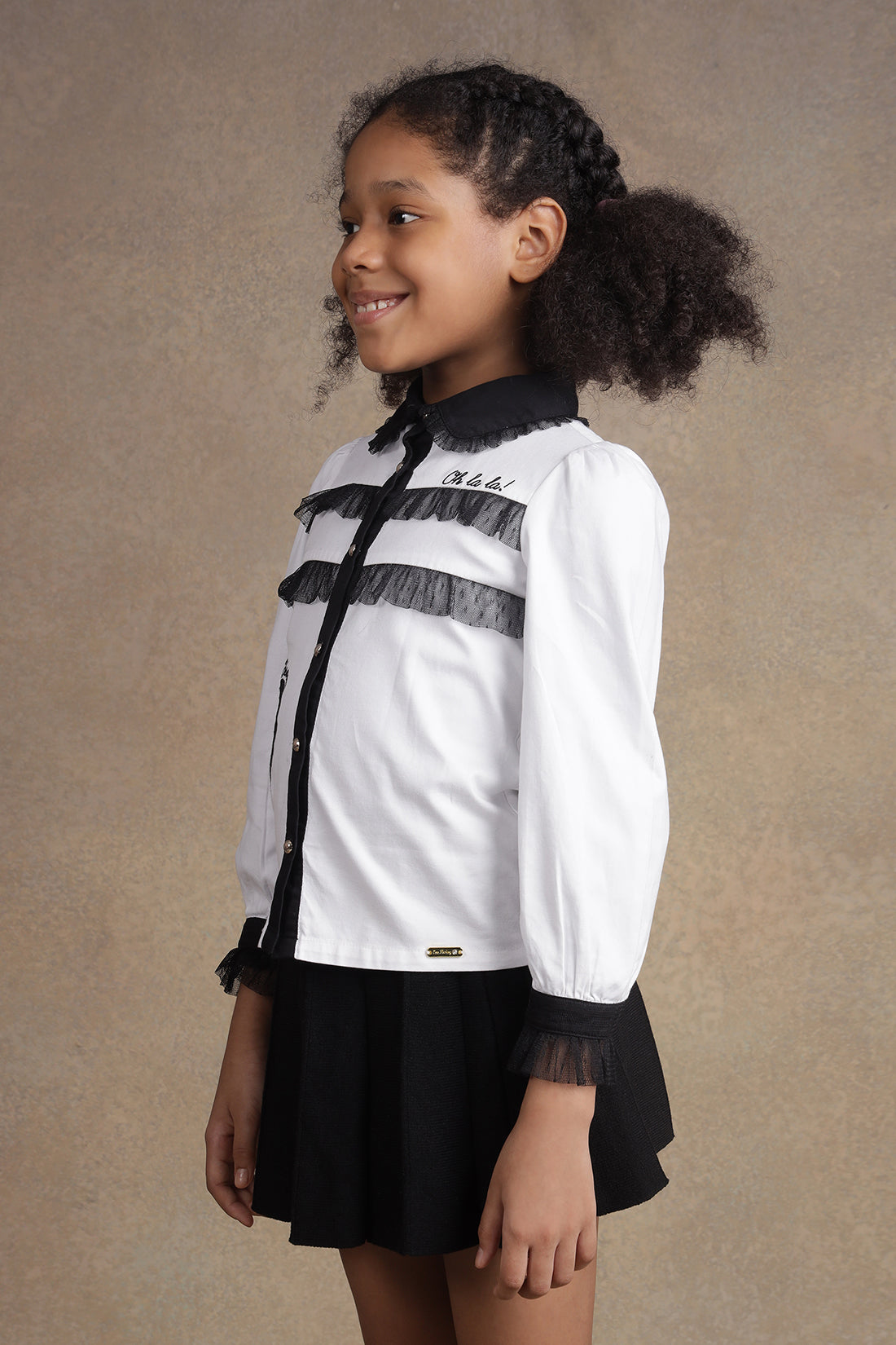 One Friday Kids Girls White Solid Top