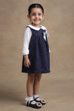 One Friday Baby Girls Blue Solid Dress With Top