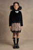 One Friday Kids Girls Black Fur Jacket