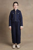 One Friday Kids Girls Navy Blue Solid Trouser