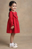 One Friday Baby Girls Red Solid Dress