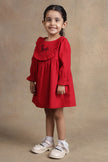 One Friday Baby Girls Red Solid Dress