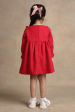 One Friday Baby Girls Red Solid Full Sleeves Dress