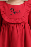 One Friday Baby Girls Red Solid Full Sleeves Dress