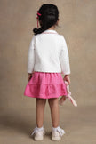 One Friday Baby Girls Pink Quilted Top With Skirt