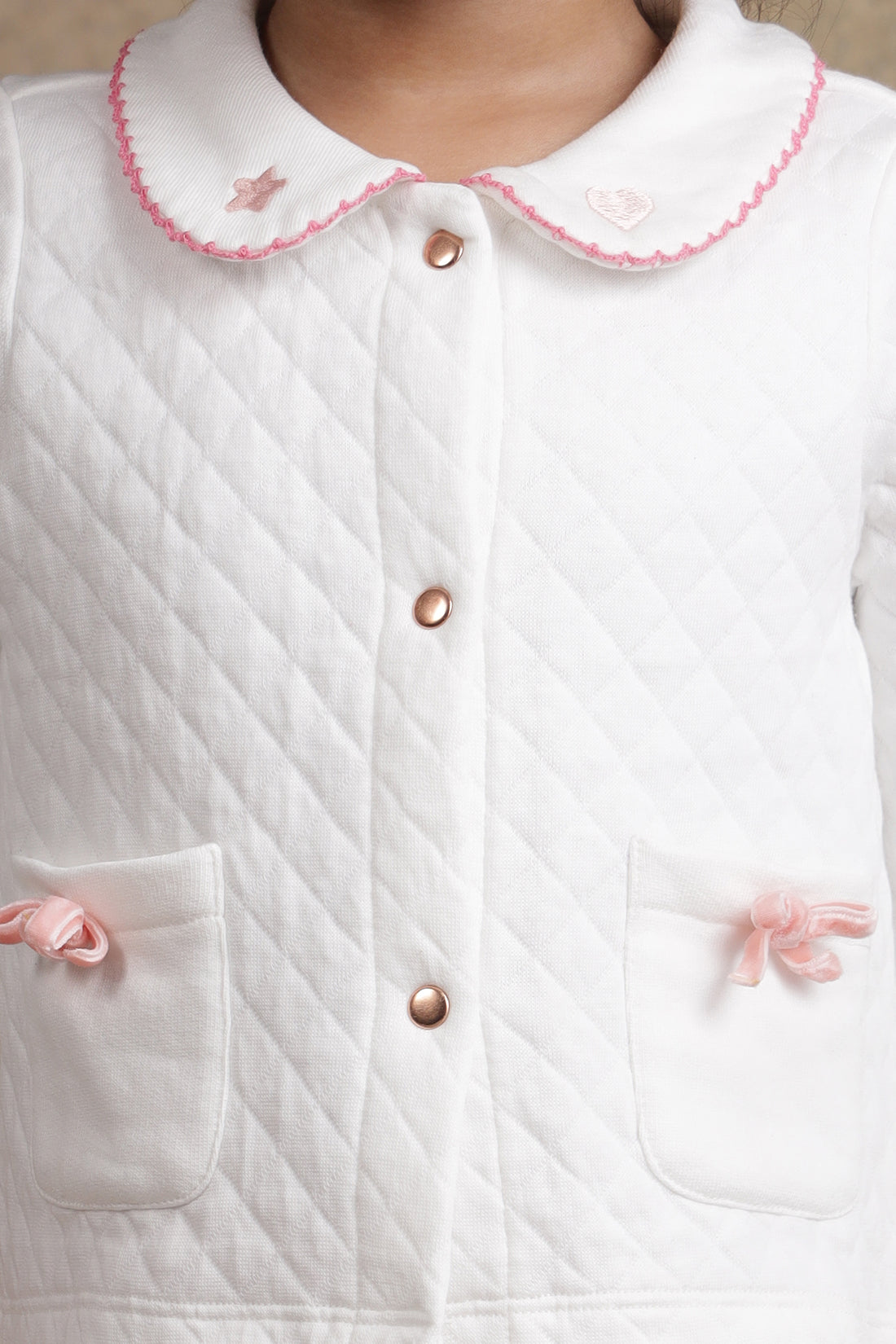 One Friday Baby Girls Pink Quilted Top With Skirt