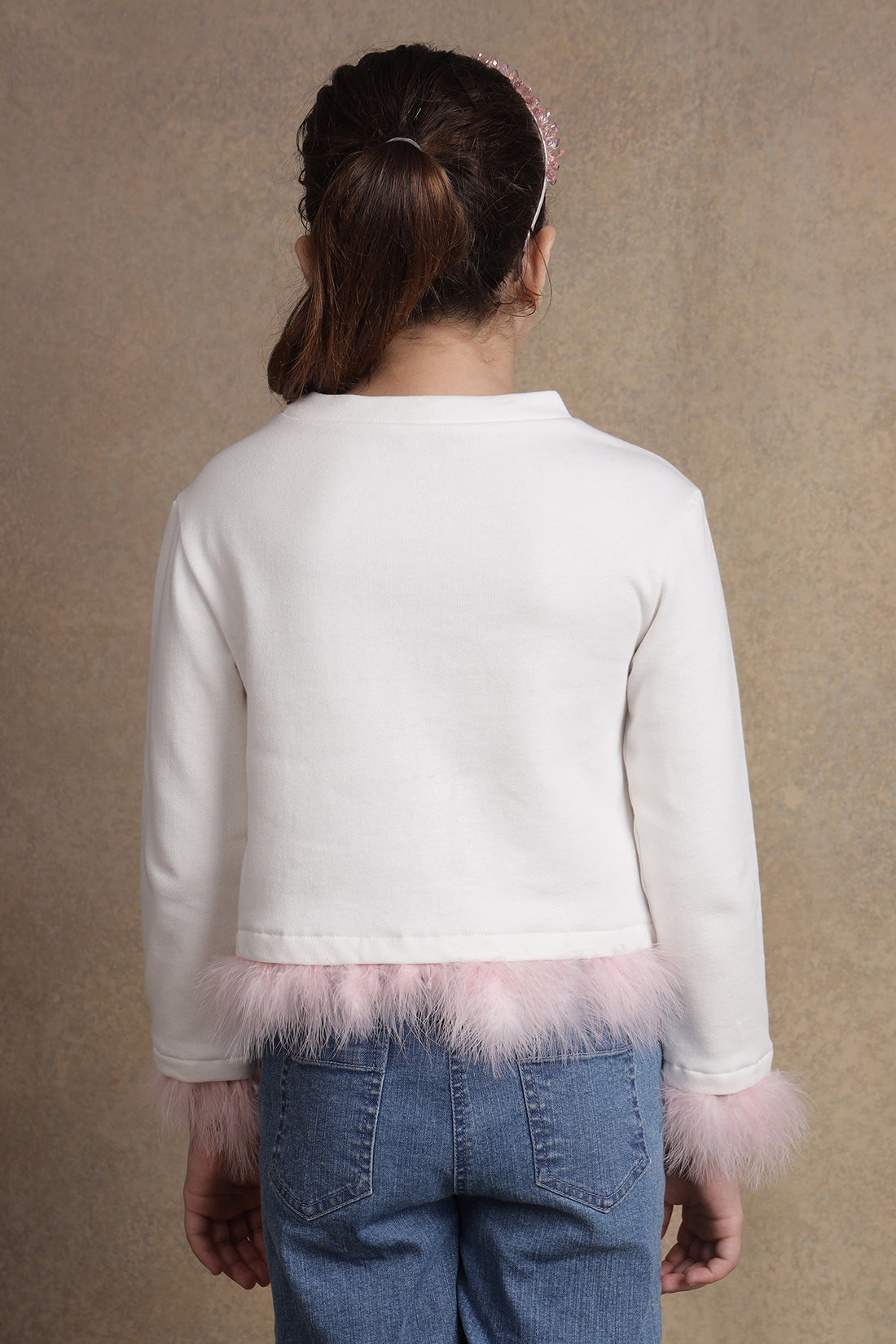 One Friday Kids Girls Off White Solid Top