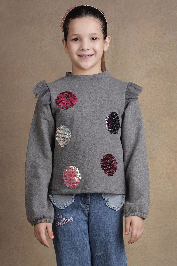 One Friday Kids Girls Grey Pullover Top