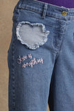 One Friday Kids Girls Blue Denim Flared Jeans