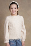 One Friday Kids Girls Beige Solid Top