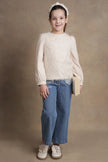 One Friday Kids Girls Beige Solid Top