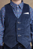 One Friday Kids Boys Blue Waist Coat