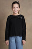 One Friday Kids Girls Black Pleated Top