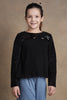 One Friday Kids Girls Black Pleated Top