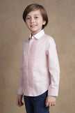 One Friday Kids Boys Soft Pink Full Sleeves Cotton Shirt