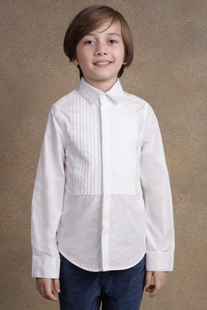 One Friday Kids Boys White Solid Shirt