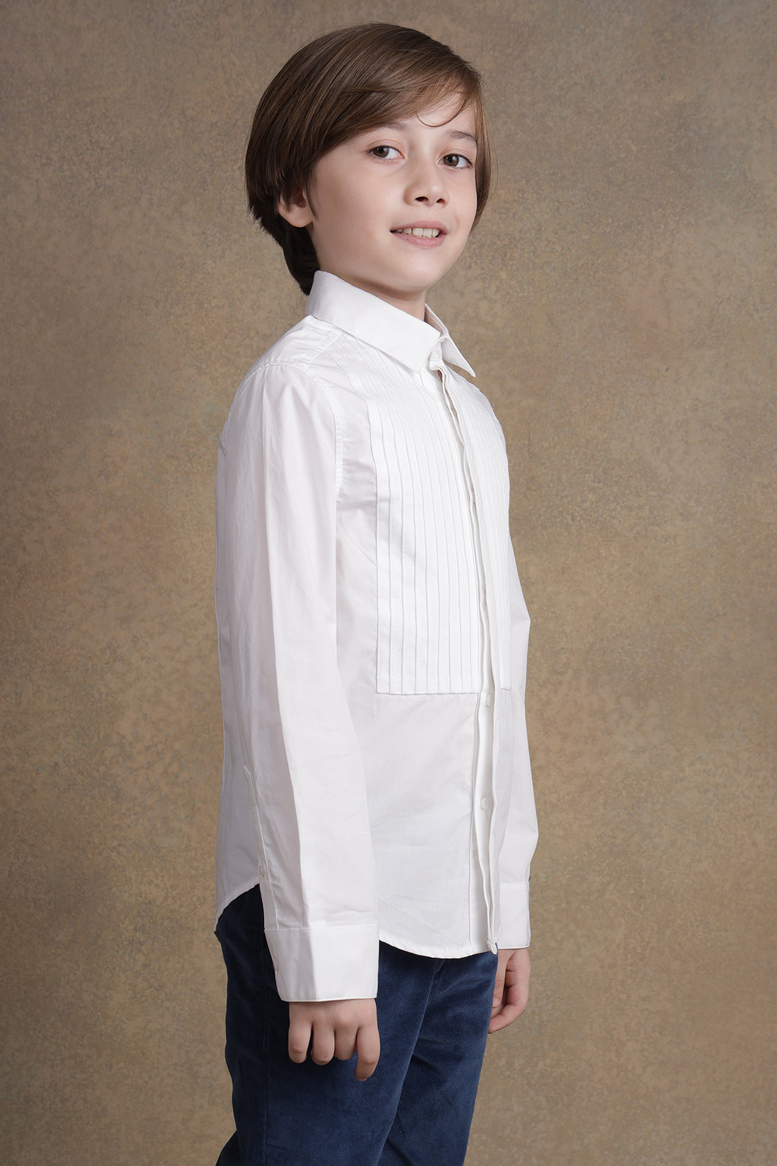 One Friday Kids Boys White Solid Shirt