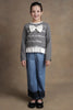 One Friday Kids Girls Grey Stripes Top