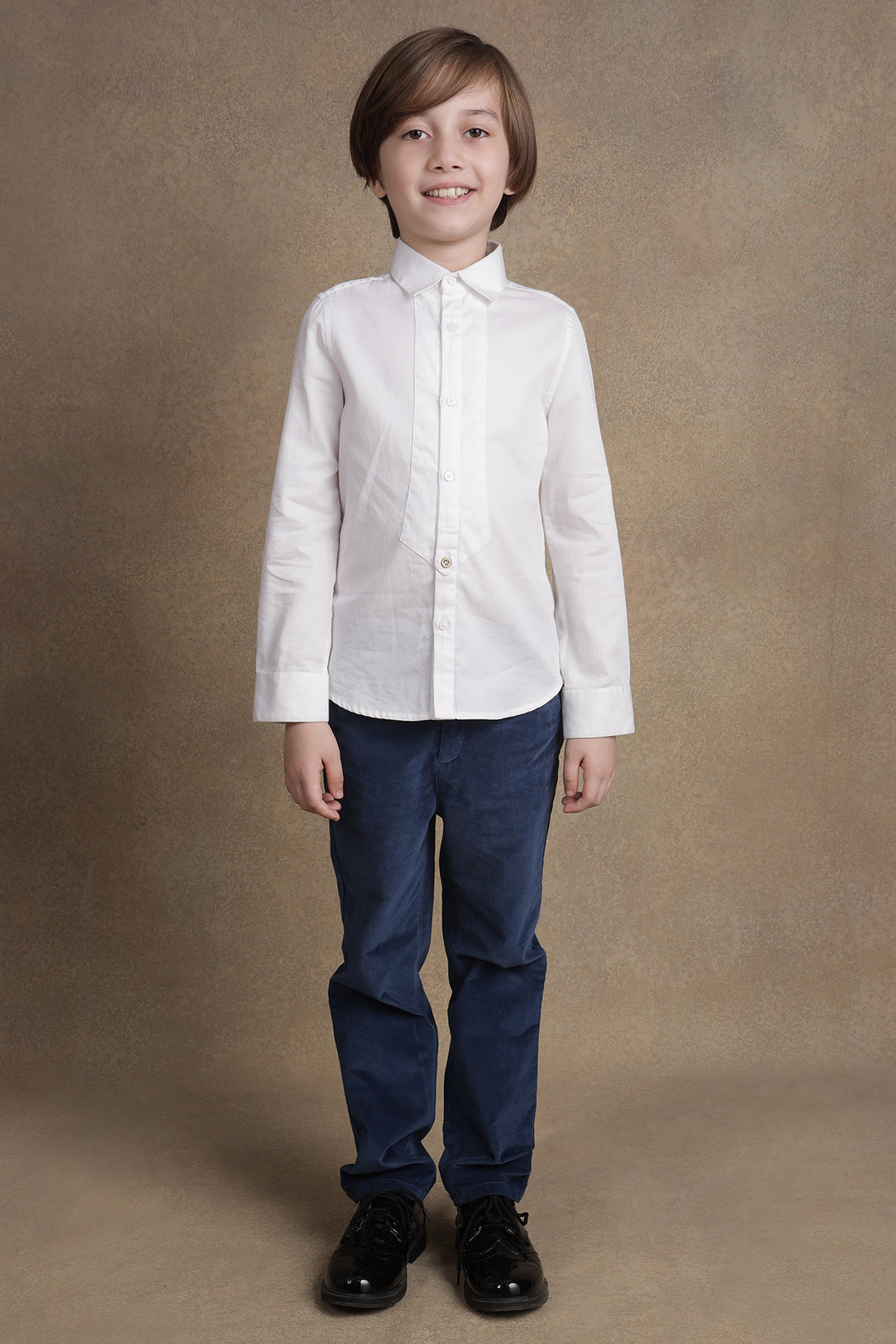 One Friday Boys White Full Sleeves Collared Shirt